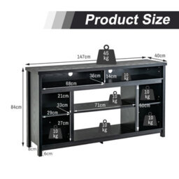 Gainoom 147Cm Tv Stand For Tvs Up To 65 Inch Media Console Table W/ Adjustable Shelf - thumbnail 2