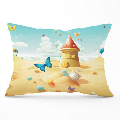 Warren Reed Designer Butterflies On A Beach Holiday Cushions 33Cm X 48Cm - image 1