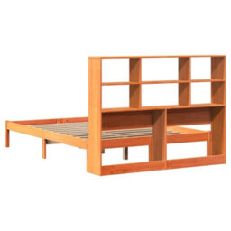 Berkfield Bookcase Bed Without Mattress Wax Brown 120X190 Cm Small Double Solid Wood Pine - thumbnail 8