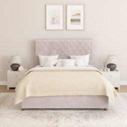 Aspire Taylor Ottoman Bed Frame, Plush Velvet Light Silver, Small Double - thumbnail 2