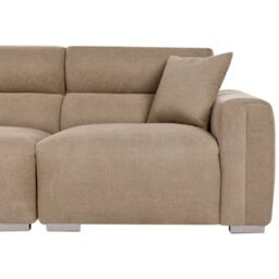 Beliani Sofa 3 Seater Fauskan Fabric Light Brown - thumbnail 6