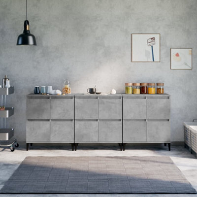 Berkfield Sideboards 3 Pcs Concrete Grey 60X35X70 Cm Engineered Wood - image 1