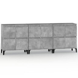 Berkfield Sideboards 3 Pcs Concrete Grey 60X35X70 Cm Engineered Wood - thumbnail 2