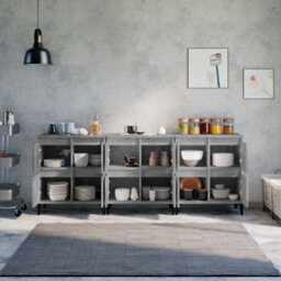 Berkfield Sideboards 3 Pcs Concrete Grey 60X35X70 Cm Engineered Wood - thumbnail 3