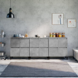 Berkfield Sideboards 3 Pcs Concrete Grey 60X35X70 Cm Engineered Wood - thumbnail 1
