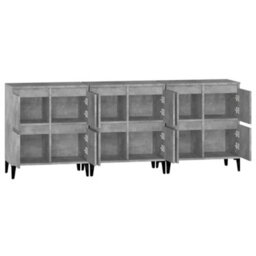 Berkfield Sideboards 3 Pcs Concrete Grey 60X35X70 Cm Engineered Wood - thumbnail 7