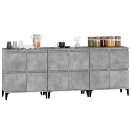Berkfield Sideboards 3 Pcs Concrete Grey 60X35X70 Cm Engineered Wood - thumbnail 4