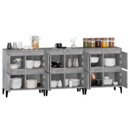 Berkfield Sideboards 3 Pcs Concrete Grey 60X35X70 Cm Engineered Wood - thumbnail 5