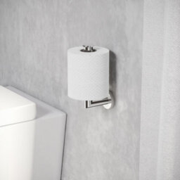 Cosmic Toilet Roll Holder, Silver Gloss, Wall-Mounted, 9 Cm. Collection Kubic - thumbnail 2