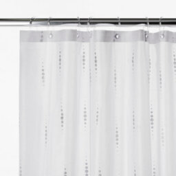 Croydex Silver Dotty Textile Shower Curtain - thumbnail 2