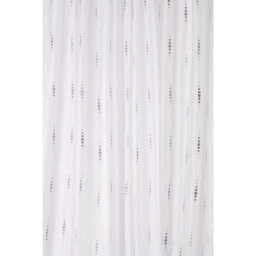 Croydex Silver Dotty Textile Shower Curtain - thumbnail 1