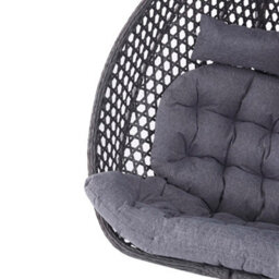 More4Homes Sicily Double Hanging Rattan Egg Chair Grey - thumbnail 5