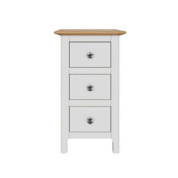 Fwstyle Pair Of 2 Ready Assembled Taberno 3 Drawer Bedside Chest Of Drawers Nightstands White Linen (H) 58 (W) 34 (D) 35Cm - thumbnail 5