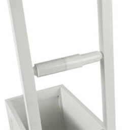 Wooden Freestanding Toilet Roll Holder With Storage Cabinet White Bathroom Organiser - thumbnail 4