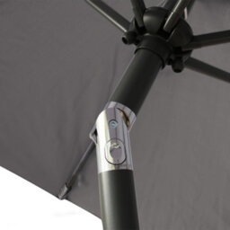 Rinse Bathrooms Outdoor Patio Garden Parasol 2.7M Sun Shade Umbrella Canopy W/crank Tilt Uv Protection Grey - thumbnail 6