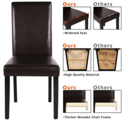Yaheetech 4Pcs Dark Brown Dining Chair High Back Padded With Rubber Wood Legs - thumbnail 7