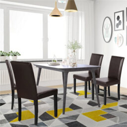 Yaheetech 4Pcs Dark Brown Dining Chair High Back Padded With Rubber Wood Legs