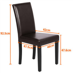 Yaheetech 4Pcs Dark Brown Dining Chair High Back Padded With Rubber Wood Legs - thumbnail 3
