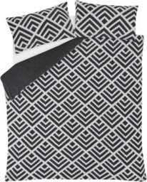 Smart Living Luxurious Geo Jacquard Fleece Duvet Cover With Pillowcases - thumbnail 3
