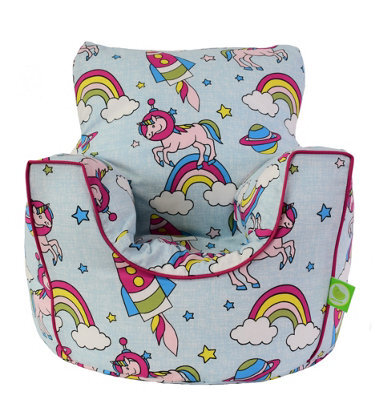 Bean Lazy Cotton Pastel Rainbow Space Unicorn Bean Bag Arm Chair With Beans Child / Teen Size - image 1