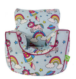 Bean Lazy Cotton Pastel Rainbow Space Unicorn Bean Bag Arm Chair With Beans Child / Teen Size