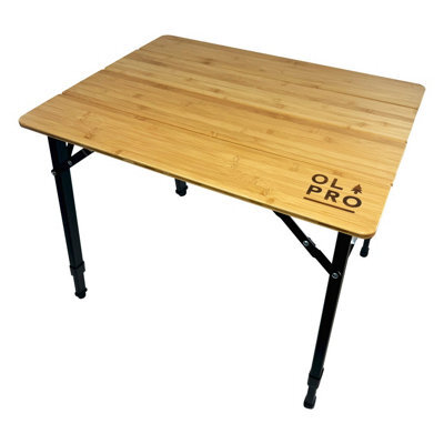 Olpro Bamboo Camping Table 4 Folding 80Cm X 60Cm - image 1