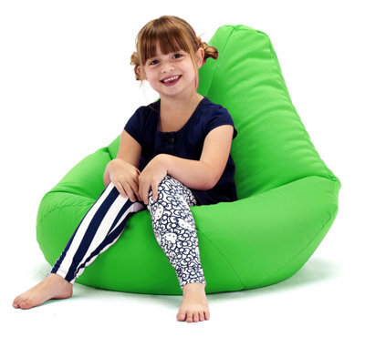 Beautiful Beanbags Kids Highback Beanbag Indoor Or Outdoor Bean Bag For Children Ready Filled - Lime - image 1