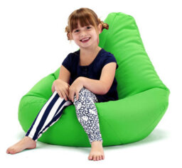 Beautiful Beanbags Kids Highback Beanbag Indoor Or Outdoor Bean Bag For Children Ready Filled - Lime - thumbnail 1
