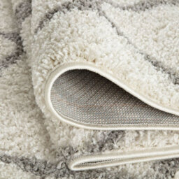 The Rugs Moroccan Shaggy Rugs And Runners Soft  High Pile Ivory And Grey Living Room Kitchen Hallway 700 - thumbnail 4