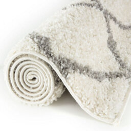 The Rugs Moroccan Shaggy Rugs And Runners Soft  High Pile Ivory And Grey Living Room Kitchen Hallway 700 - thumbnail 5