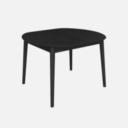 Sweeek - Oval Extendable Dining Table Rubberwood And Oak Veneer 4-6 Seats Black 140X100X75 Cm - Lisa - thumbnail 2