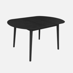 Sweeek - Oval Extendable Dining Table Rubberwood And Oak Veneer 4-6 Seats Black 140X100X75 Cm - Lisa - thumbnail 1
