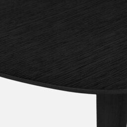 Sweeek - Oval Extendable Dining Table Rubberwood And Oak Veneer 4-6 Seats Black 140X100X75 Cm - Lisa - thumbnail 5