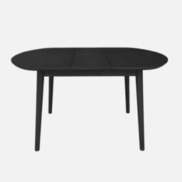 Sweeek - Oval Extendable Dining Table Rubberwood And Oak Veneer 4-6 Seats Black 140X100X75 Cm - Lisa - thumbnail 4