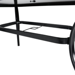 Breeins 120 X 80Cm Wrought Iron Style Garden Table With Tempered Glass Top And Parasol Hole, Black - thumbnail 5