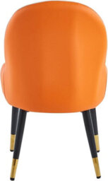 Hygrad Built to Survive 2 Piece Set Accent Armchair, Fire Resistant Pu Leather Dining Chairs Padded Seat With Mental Black Legs And Gold Horns - thumbnail 6
