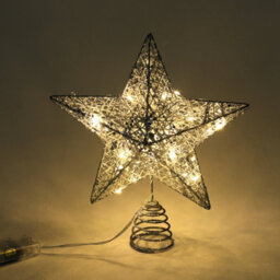 Living And Home Sliver Lighted Up Christmas Tree Topper Star Christmas Decoration Xmas Ornament - thumbnail 2