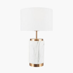 Pacific Lifestyle Set Of 2 Carrara Marble Effect Ceramic Table Lamp - thumbnail 4