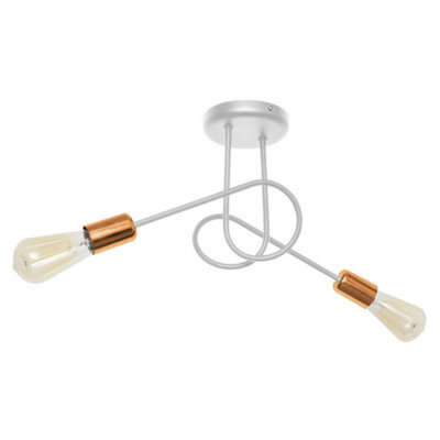 Luminosa Lighting Luminosa Oxford Multi Arm Semi Flush Ceiling Light White, Copper 38Cm - image 1