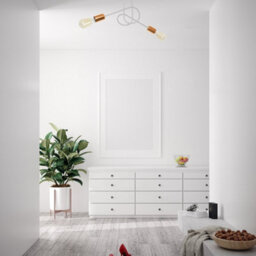 Luminosa Lighting Luminosa Oxford Multi Arm Semi Flush Ceiling Light White, Copper 38Cm - thumbnail 2