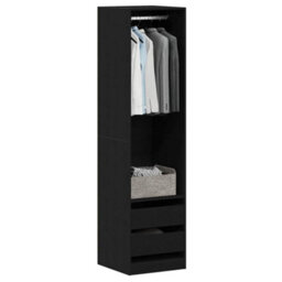 Walplus Wardrobe With Drawer Black Oak 50 X 50 X 200 Cm Engineered Wood - thumbnail 3