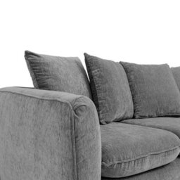 Abakus Direct Lucas Water Repellent Velvet Chenille Right Facing Corner Sofa In Graphite - thumbnail 6