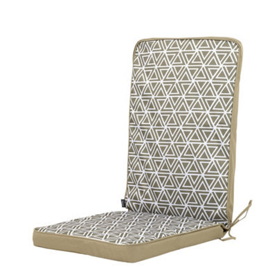icon Outdoor High Back Seat Cushion Olive Green Geometric - image 1
