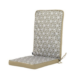 icon Outdoor High Back Seat Cushion Olive Green Geometric