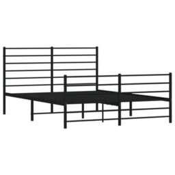 Berkfield Metal Bed Frame With Headboard And Footboard Black 160X200 Cm - thumbnail 5