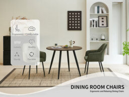 Sonara Modern Set Of 2 Dining Chairs With Plush Chenille, Curved Backrest And Metal Legs - thumbnail 8