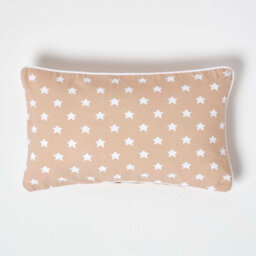 Homescapes Cotton Beige Stars Cushion Cover, 30 X 50 Cm - thumbnail 1