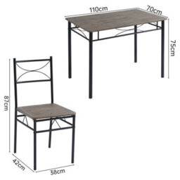 Mcc Direct Dining Table And 4 Chairs Set With Metal Frame Silvia Range - Brown - thumbnail 6