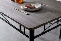 Mcc Direct Dining Table And 4 Chairs Set With Metal Frame Silvia Range - Brown - thumbnail 3