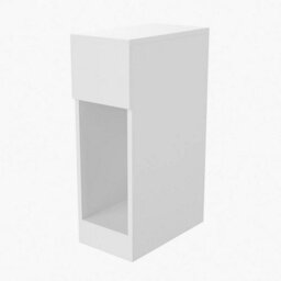 1 Drawer-White Narrow Cabinet Tables White Slim Bedside Table Nightstand With Shelf Drawer 60Cm - thumbnail 1